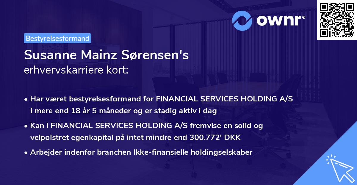 Susanne Mainz Sørensen's erhvervskarriere kort