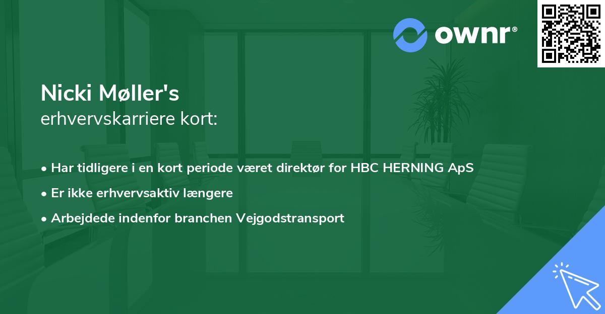Nicki Møller's erhvervskarriere kort