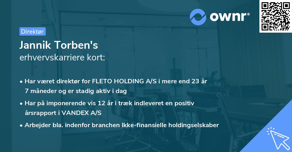Jannik Torben's erhvervskarriere kort