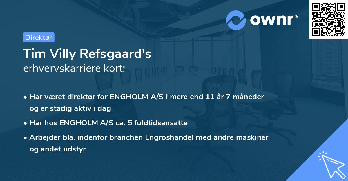 Tim Villy Refsgaard's erhvervskarriere kort