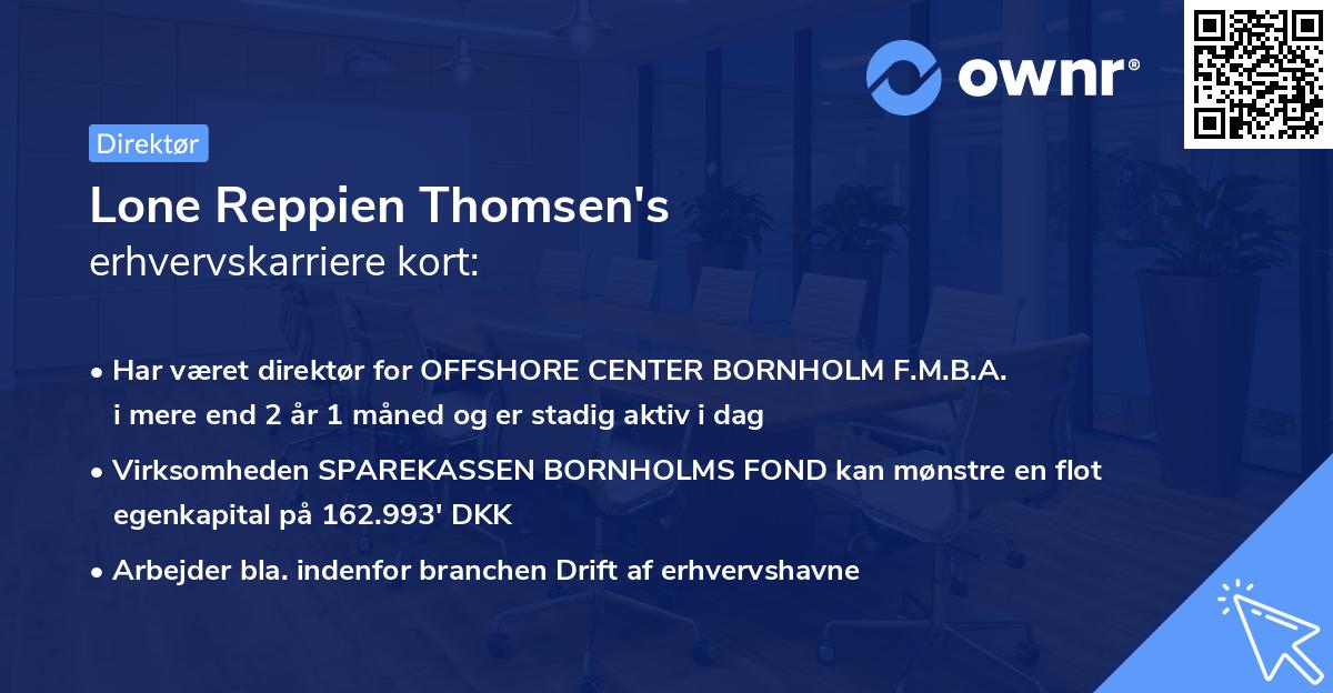 Lone Reppien Thomsen's erhvervskarriere kort