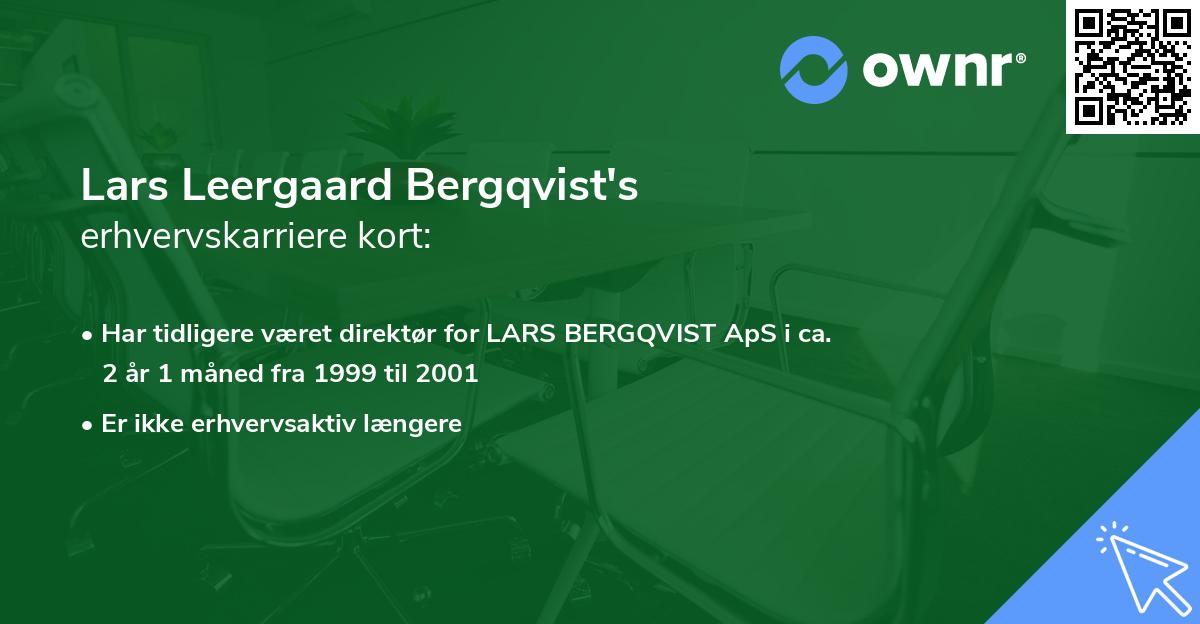 Lars Leergaard Bergqvist's erhvervskarriere kort