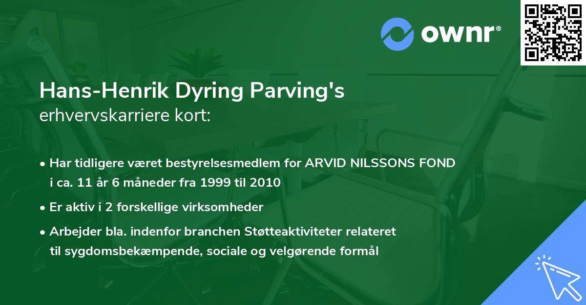 Hans-Henrik Dyring Parving's erhvervskarriere kort