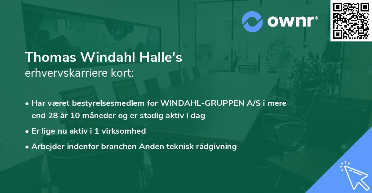 Thomas Windahl Halle's erhvervskarriere kort