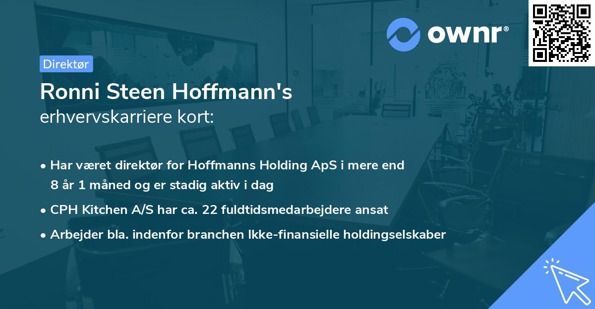 Ronni Steen Hoffmann's erhvervskarriere kort