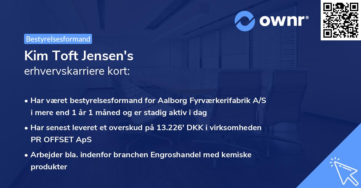 Kim Toft Jensen's erhvervskarriere kort