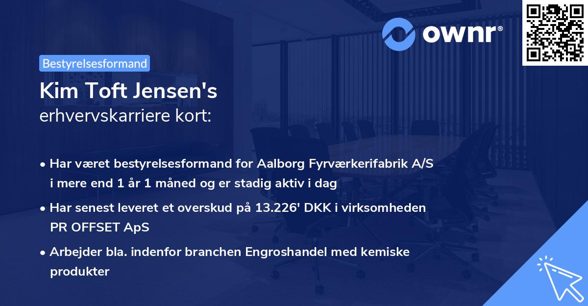 Kim Toft Jensen's erhvervskarriere kort