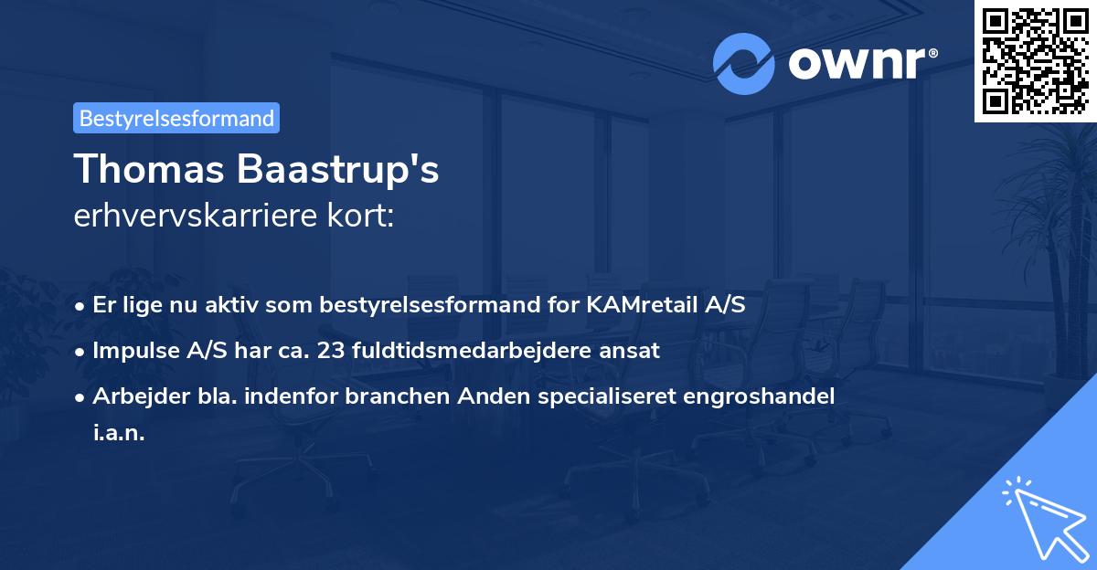 Thomas Baastrup's erhvervskarriere kort