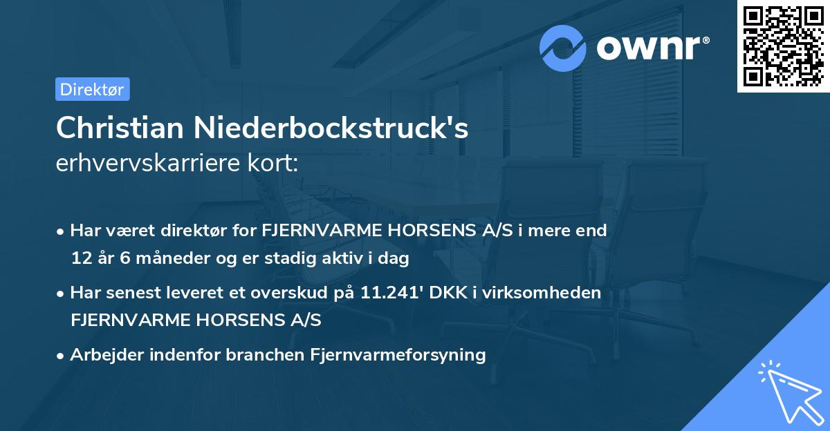 Christian Niederbockstruck's erhvervskarriere kort