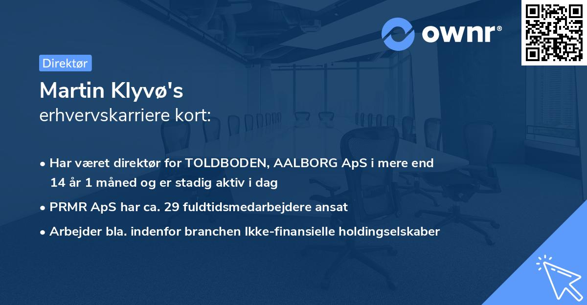 Martin Klyvø's erhvervskarriere kort