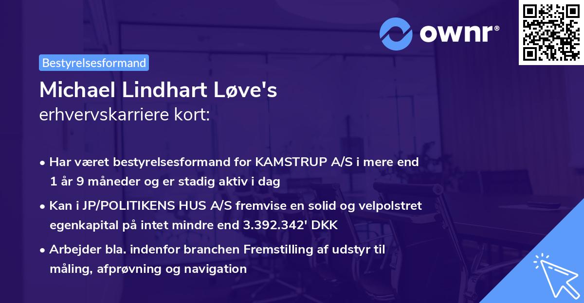 Michael Lindhart Løve's erhvervskarriere kort