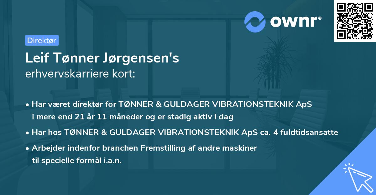 Leif Tønner Jørgensen's erhvervskarriere kort