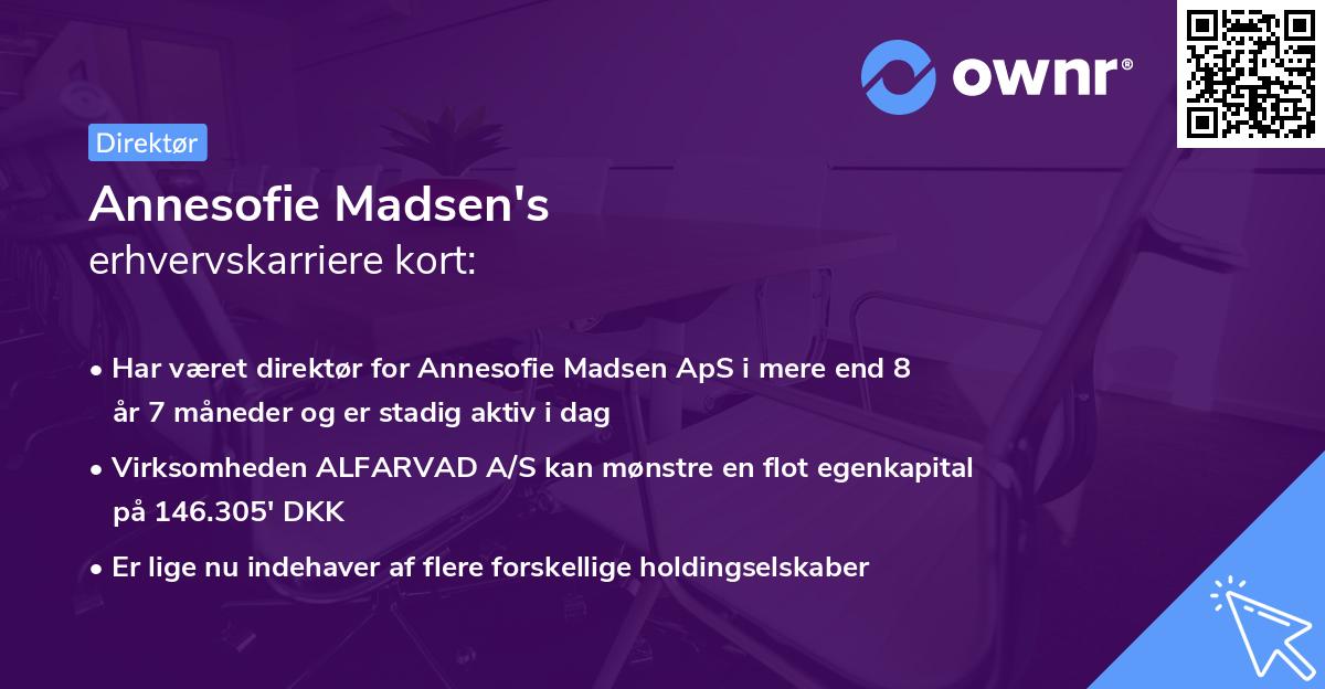 Annesofie Madsen's erhvervskarriere kort