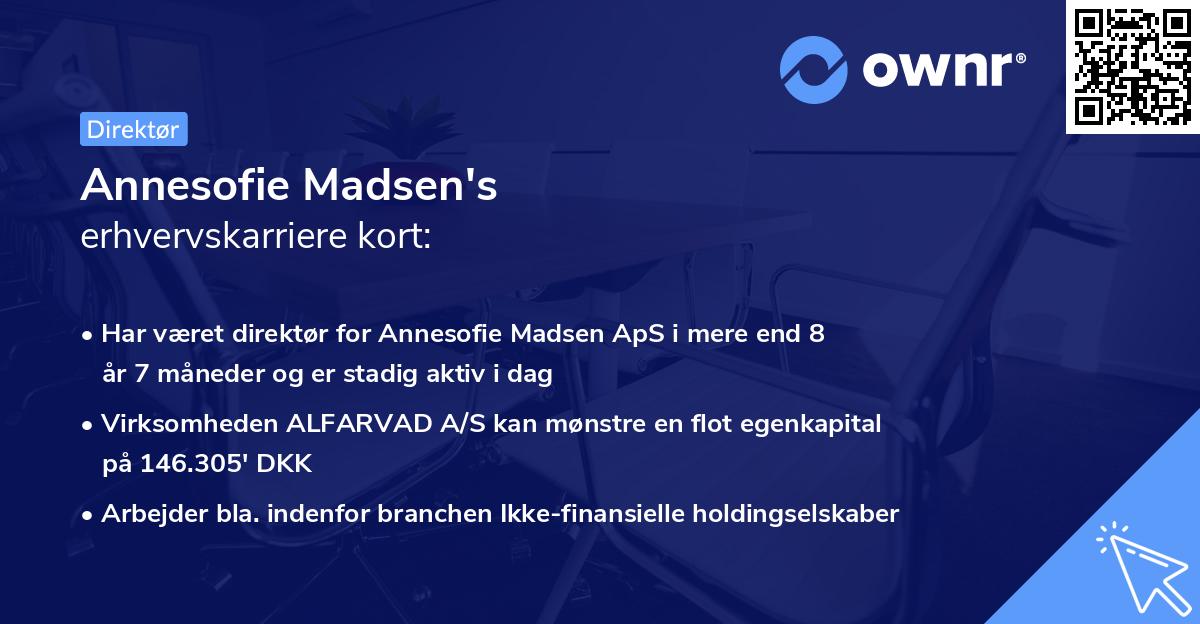 Annesofie Madsen's erhvervskarriere kort