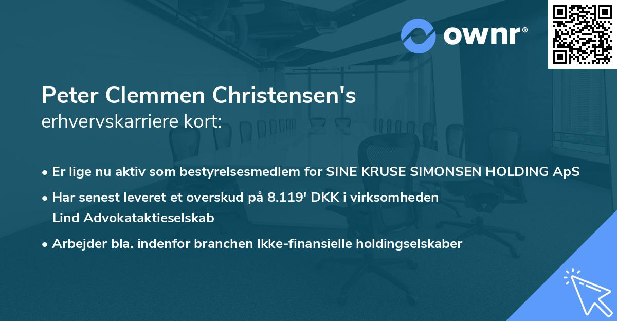 Peter Clemmen Christensen's erhvervskarriere kort