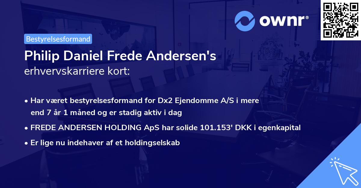 Philip Daniel Frede Andersen's erhvervskarriere kort