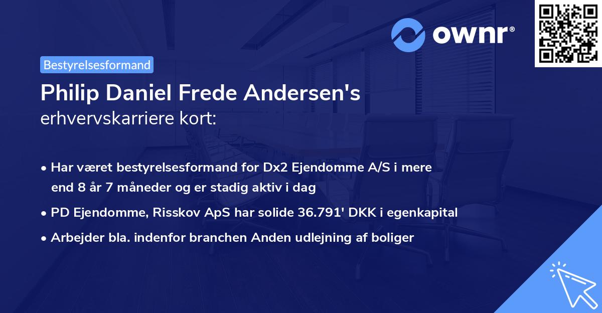 Philip Daniel Frede Andersen's erhvervskarriere kort