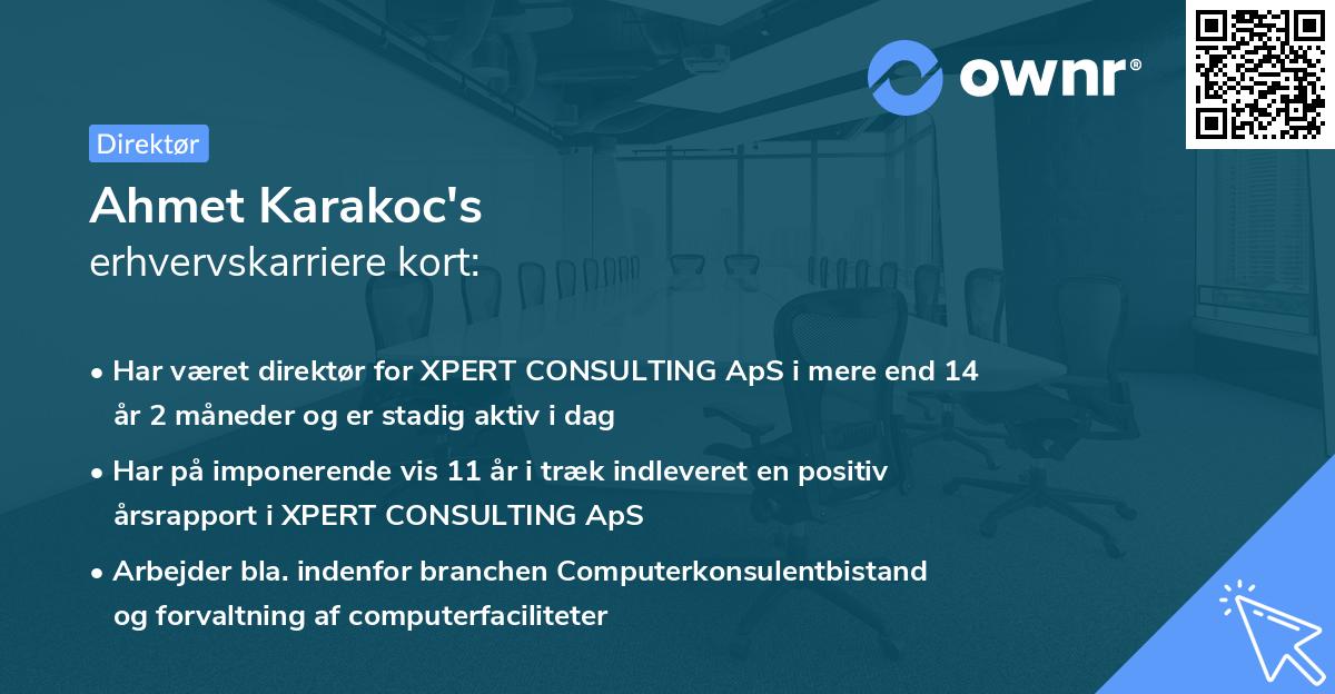 Ahmet Karakoc's erhvervskarriere kort