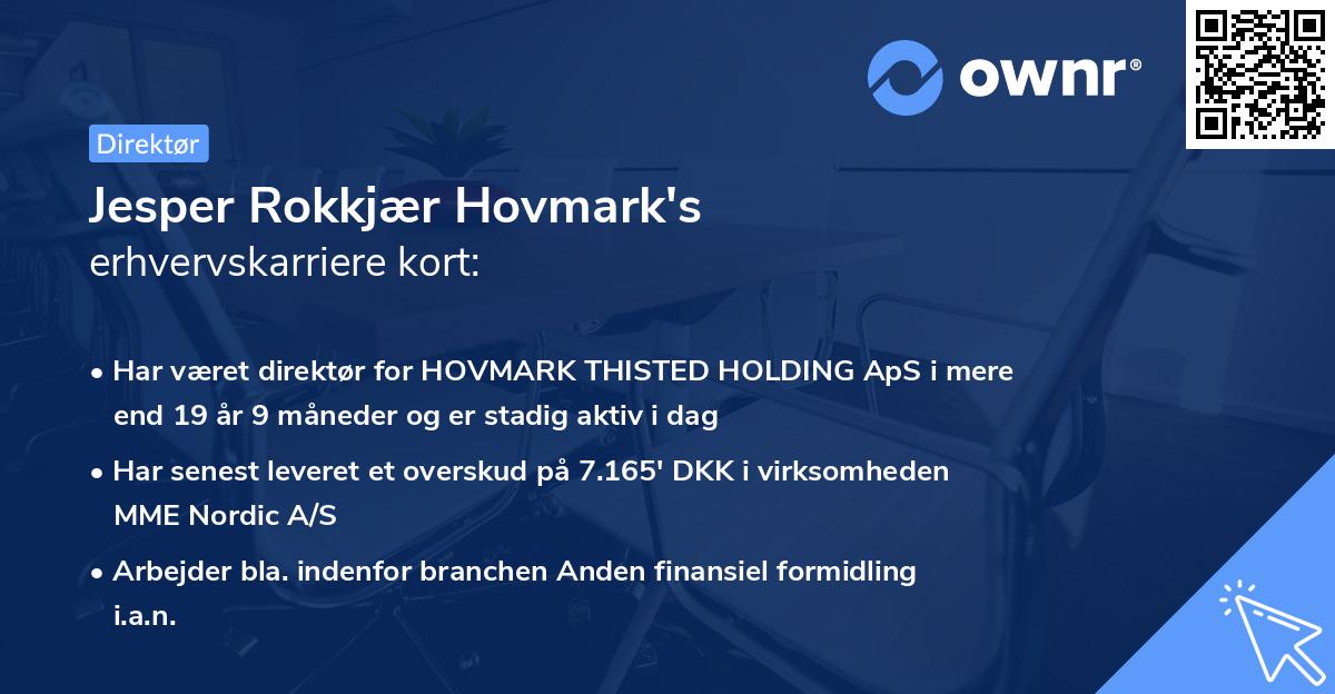 Jesper Rokkjær Hovmark's erhvervskarriere kort