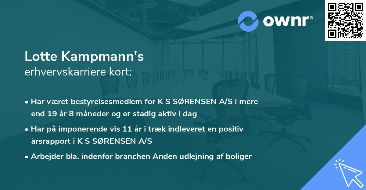 Lotte Kampmann's erhvervskarriere kort