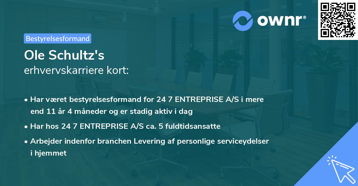 Ole Schultz's erhvervskarriere kort