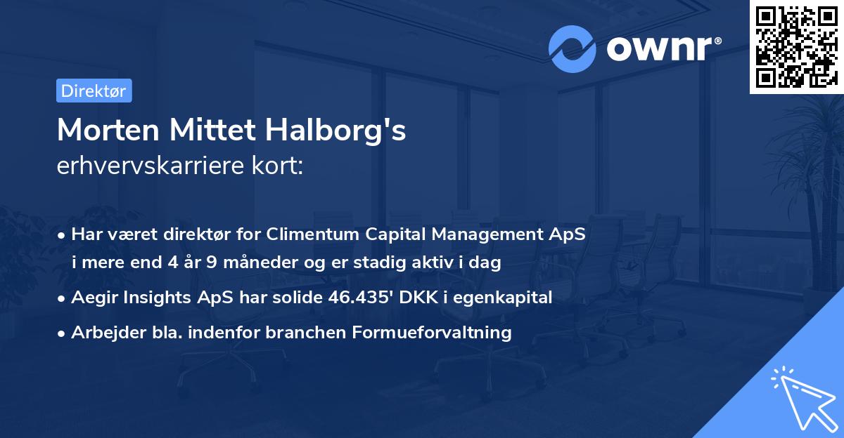 Morten Mittet Halborg's erhvervskarriere kort