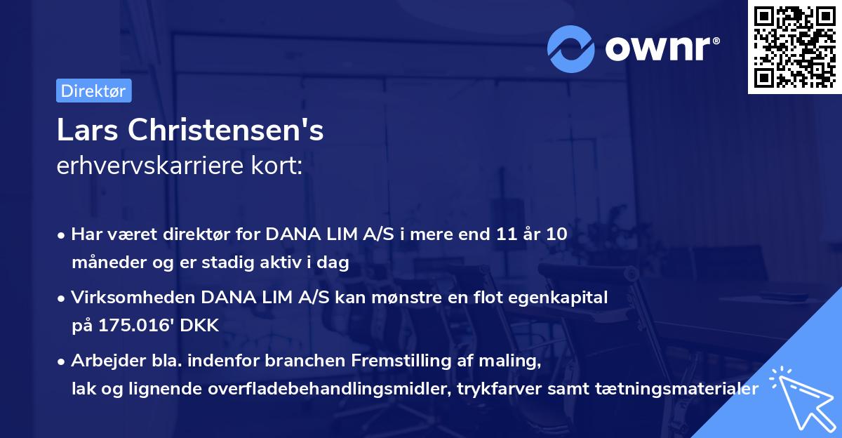 Lars Christensen's erhvervskarriere kort