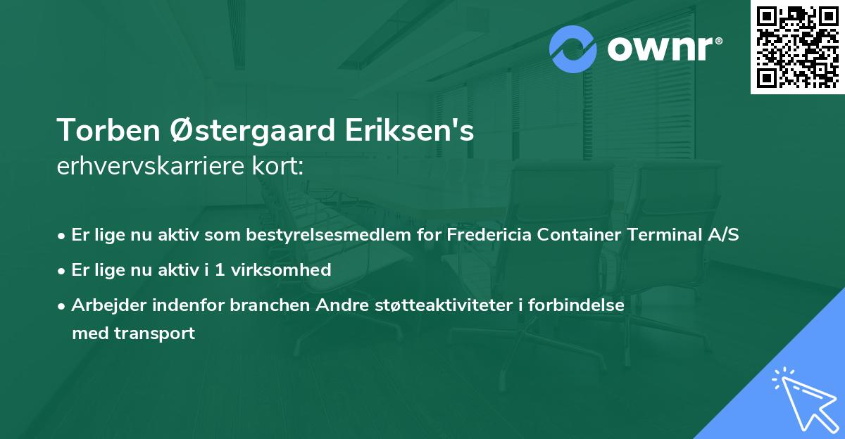 Torben Østergaard Eriksen's erhvervskarriere kort