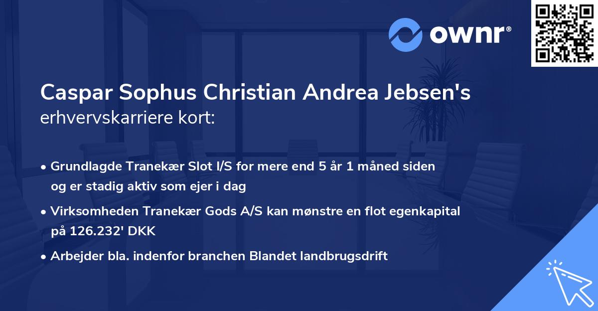 Caspar Sophus Christian Andrea Jebsen's erhvervskarriere kort