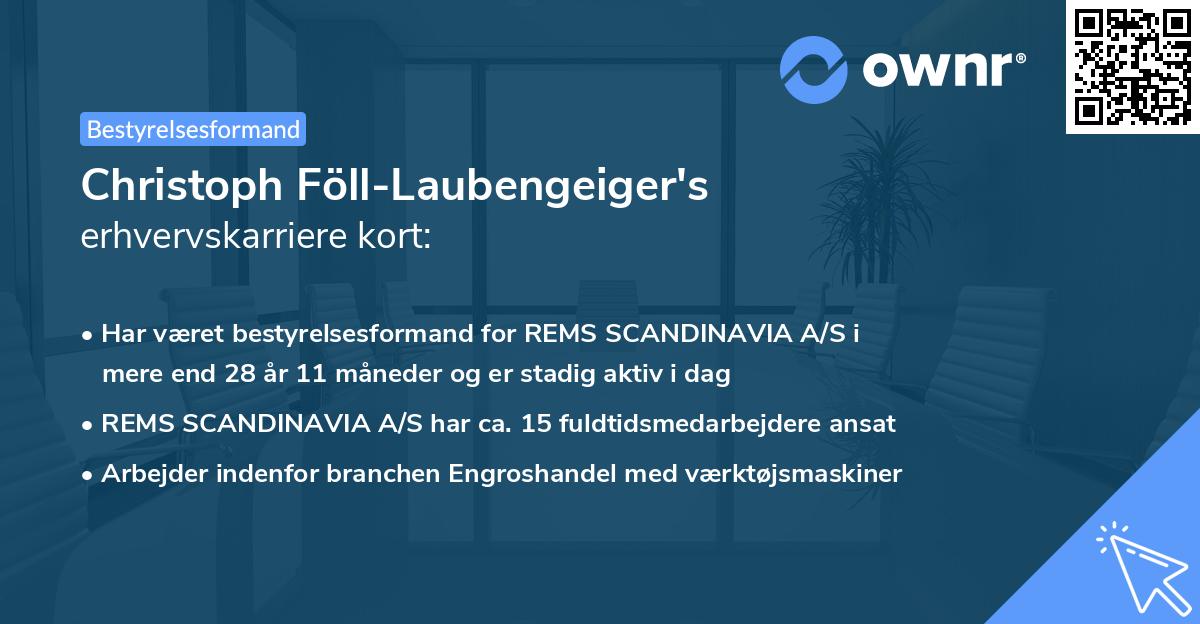 Christoph Föll-Laubengeiger's erhvervskarriere kort