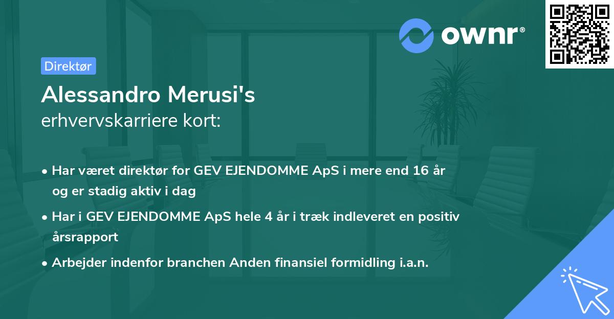Alessandro Merusi's erhvervskarriere kort
