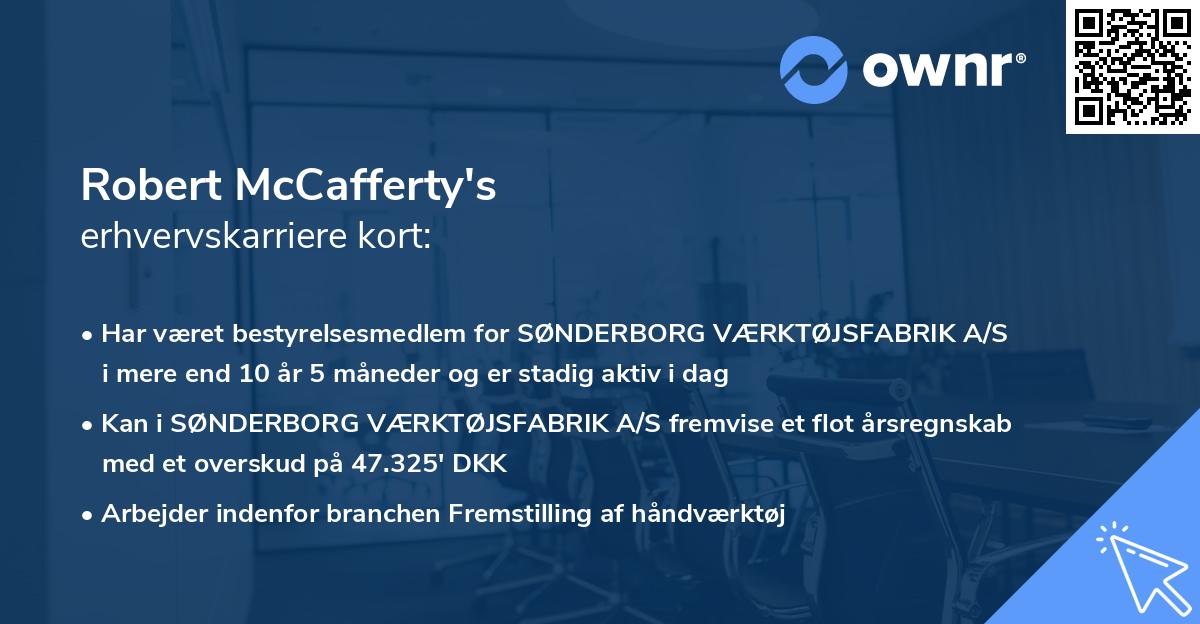 Robert McCafferty's erhvervskarriere kort