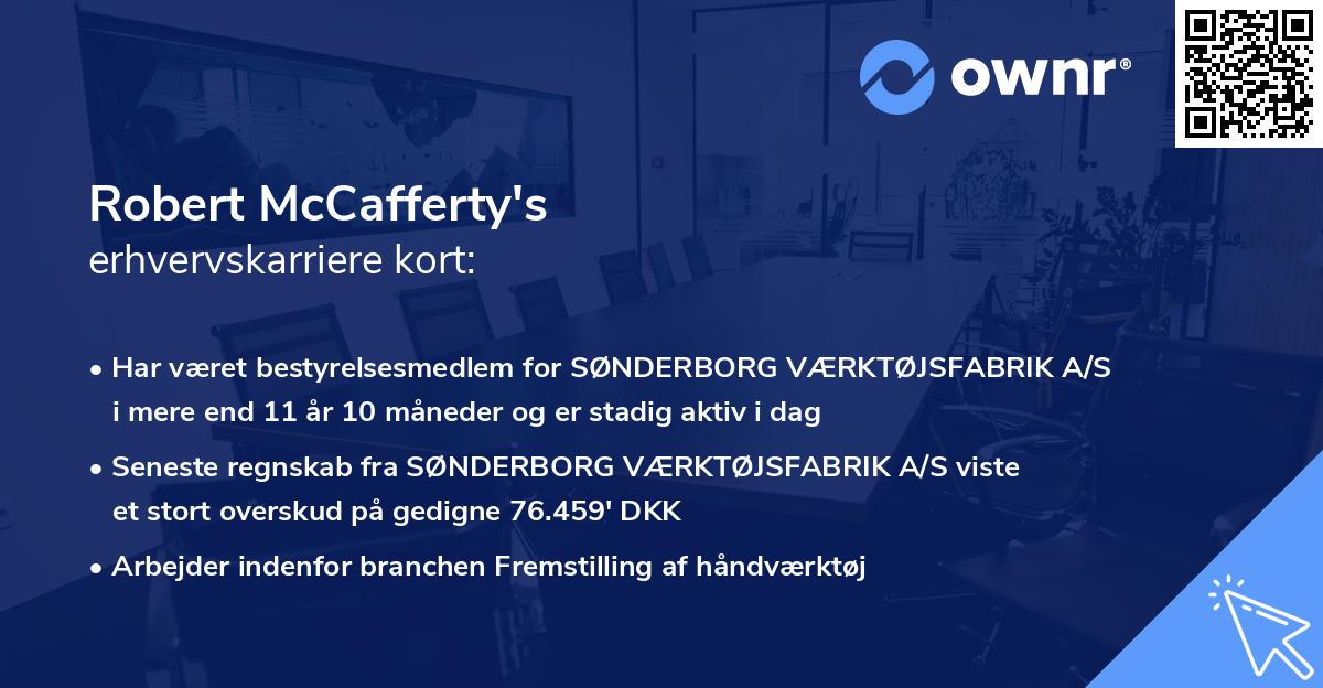 Robert McCafferty's erhvervskarriere kort