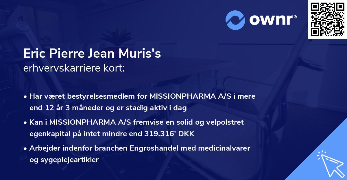 Eric Pierre Jean Muris's erhvervskarriere kort