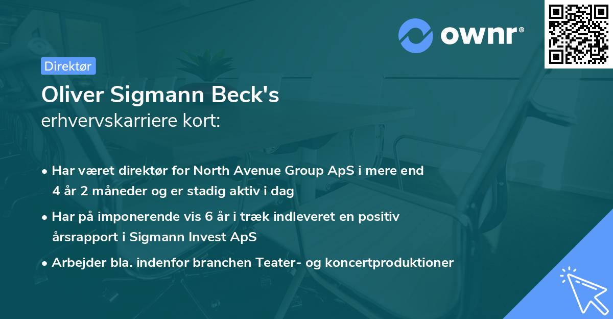 Oliver Sigmann Beck's erhvervskarriere kort