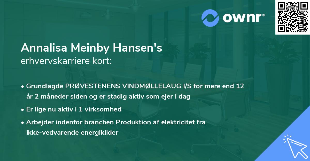 Annalisa Meinby Hansen's erhvervskarriere kort