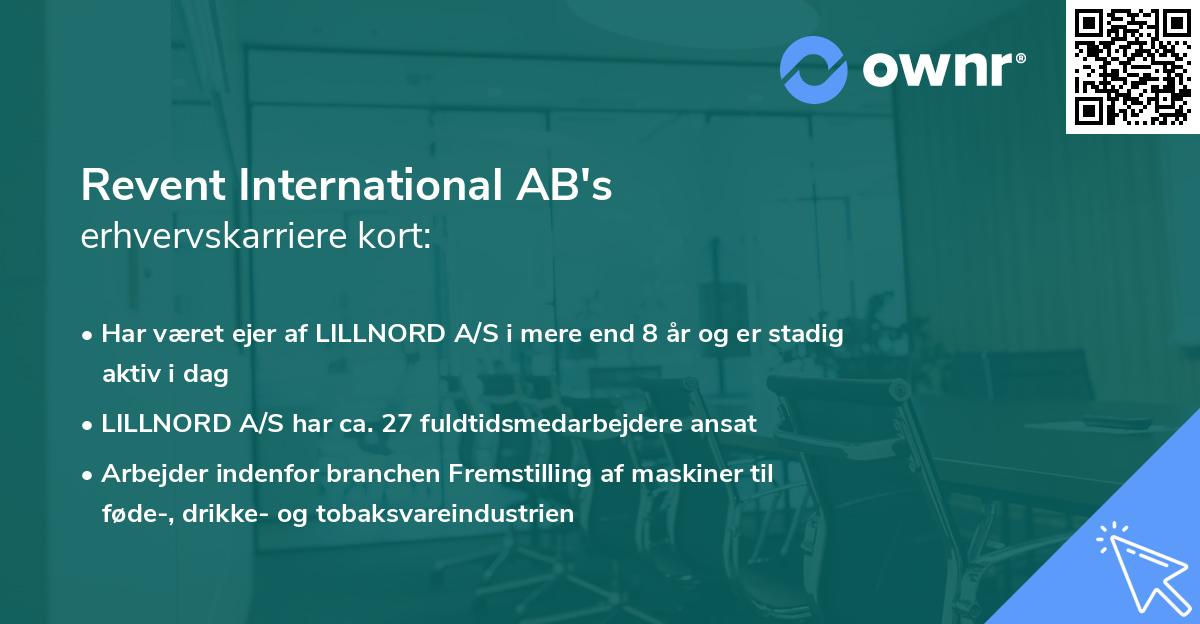 Revent International AB's erhvervskarriere kort