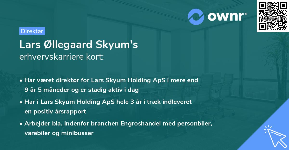 Lars Øllegaard Skyum's erhvervskarriere kort