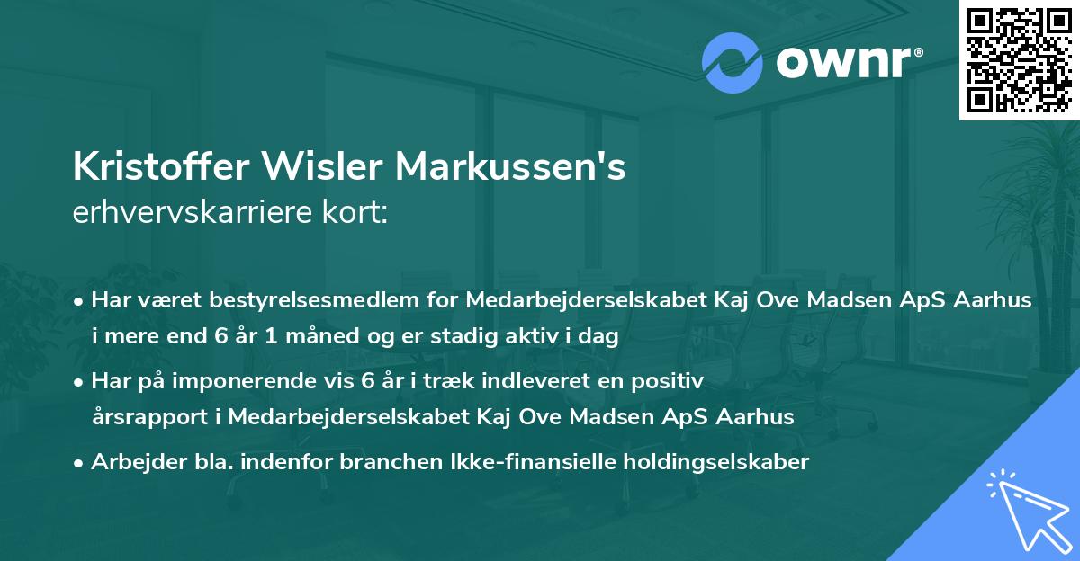 Kristoffer Wisler Markussen's erhvervskarriere kort