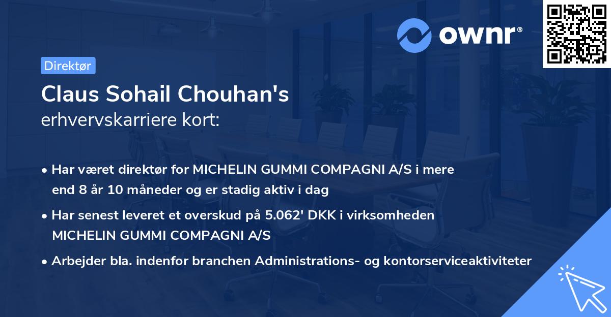 Claus Sohail Chouhan's erhvervskarriere kort