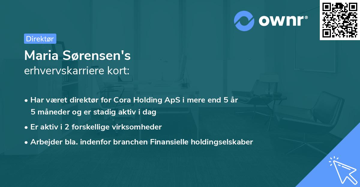 Maria Sørensen's erhvervskarriere kort