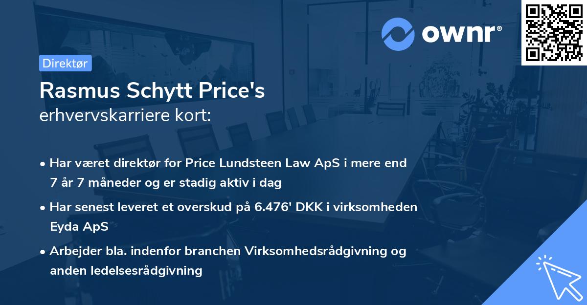 Rasmus Schytt Price's erhvervskarriere kort