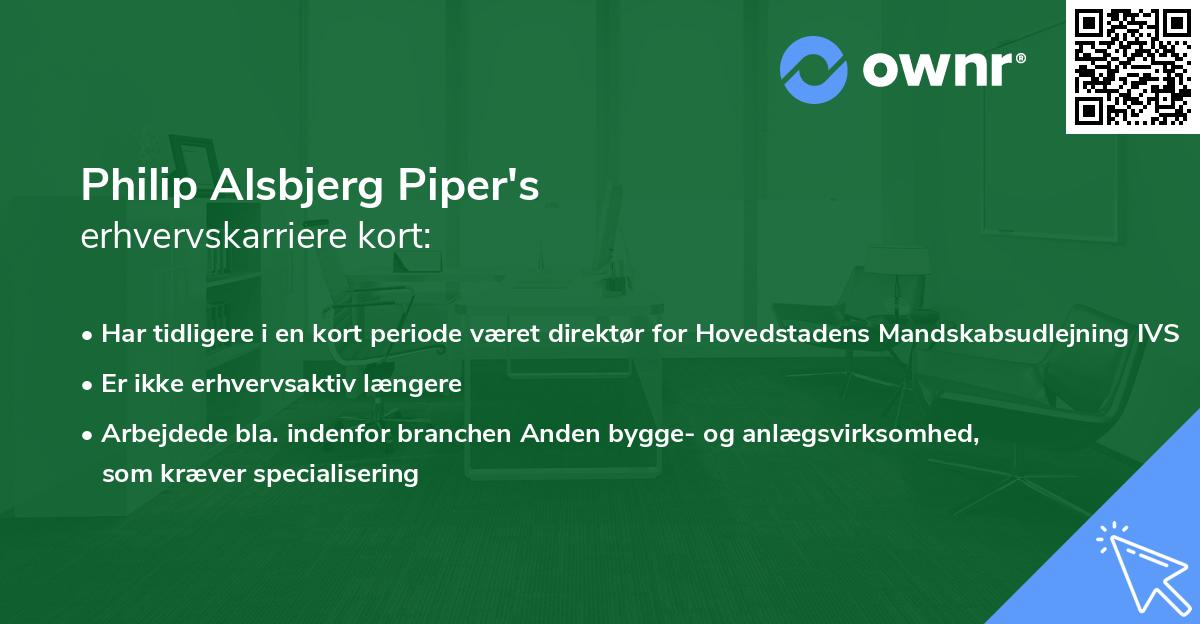 Philip Alsbjerg Piper's erhvervskarriere kort