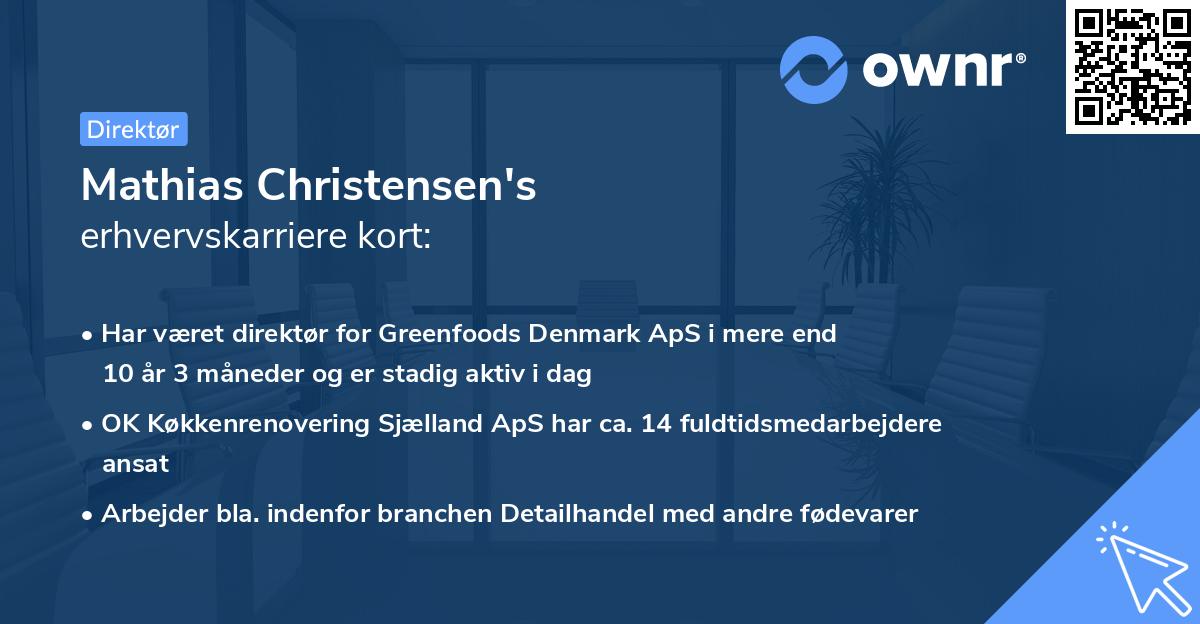 Mathias Christensen's erhvervskarriere kort