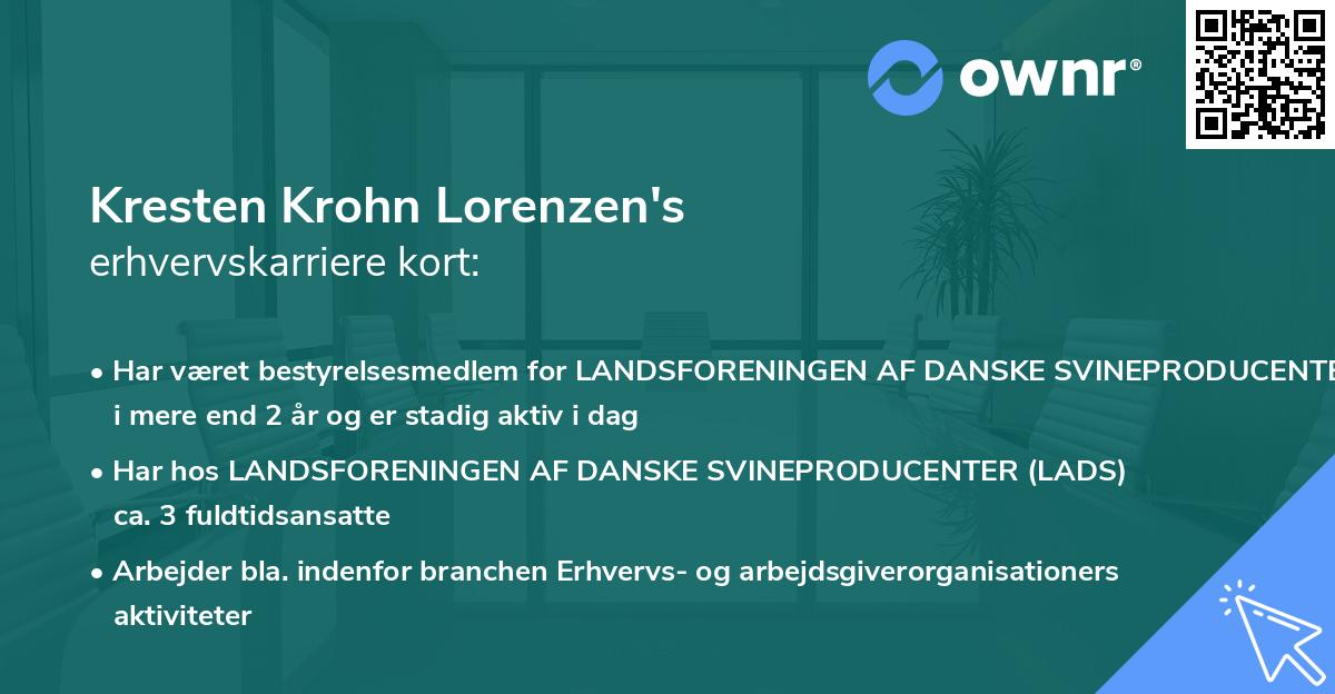 Kresten Krohn Lorenzen's erhvervskarriere kort