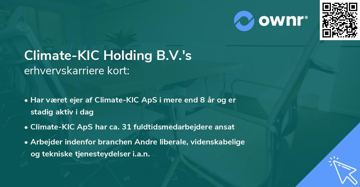 Climate-KIC Holding B.V.'s erhvervskarriere kort