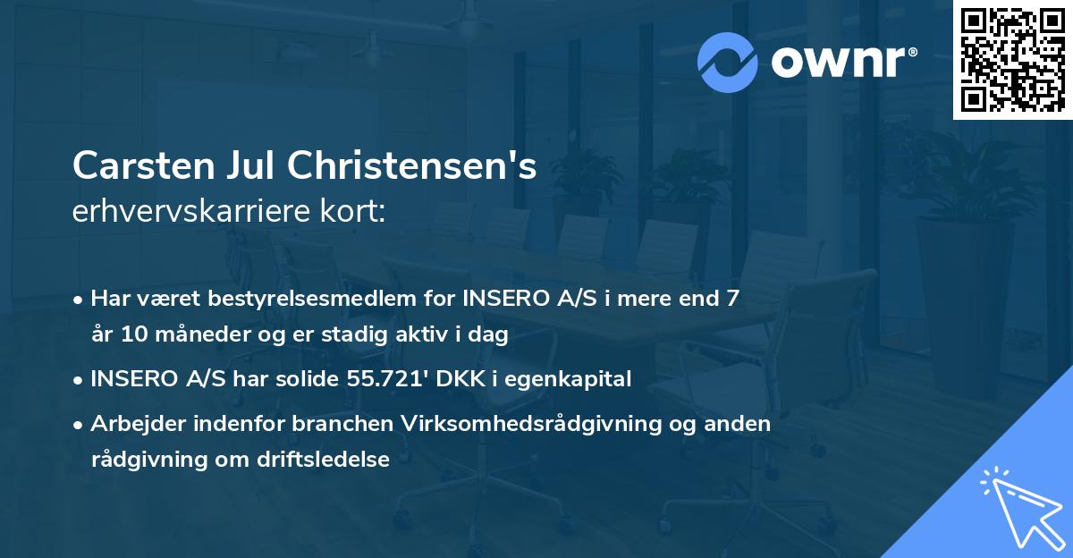 Carsten Jul Christensen's erhvervskarriere kort