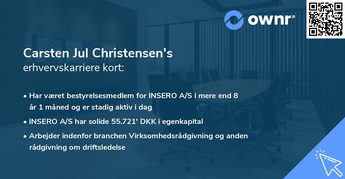 Carsten Jul Christensen's erhvervskarriere kort