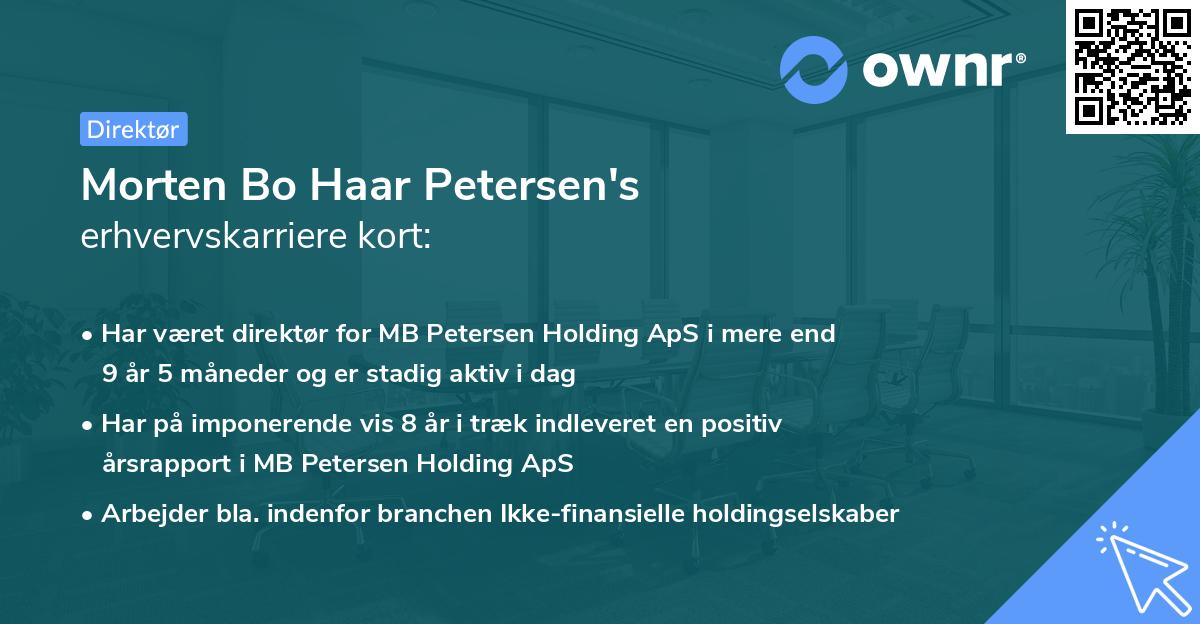 Morten Bo Haar Petersen's erhvervskarriere kort