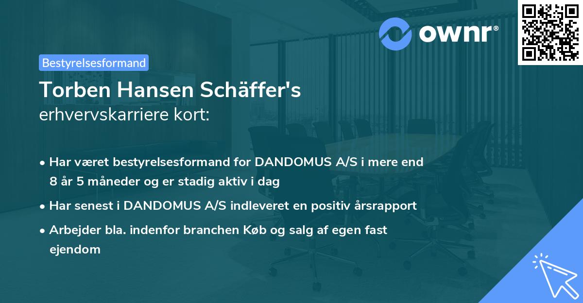 Torben Hansen Schäffer's erhvervskarriere kort